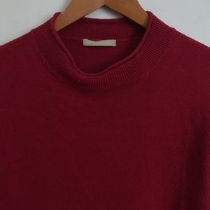 Red United Knitwear Small Mock Turtle Neck Sweater